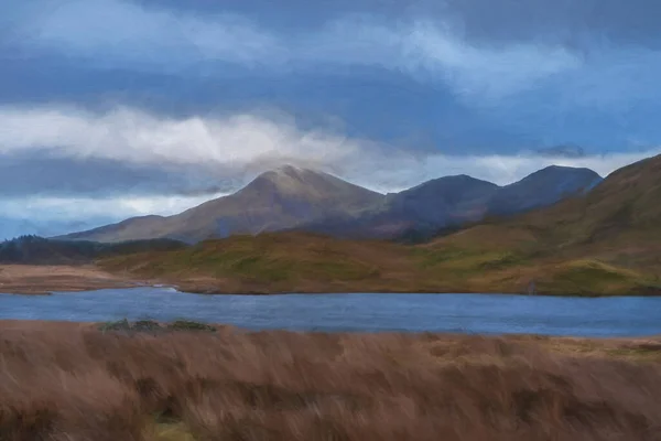 Digitaal Schilderij Van Moel Hebog Mountain Snowdonia National Park Noord — Stockfoto