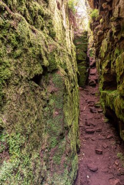 Lud Kilisesi 'nin Sir Gawain uçurumu ve İngiltere' nin Peak District Ulusal Parkı 'ndaki The Roaches' taki Yeşil Şövalye ününü..