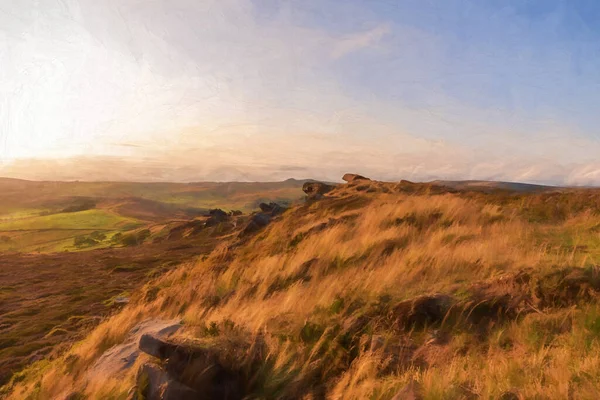 Pintura Digital Del Punto Trigonometría Sobre Las Cucarachas Atardecer Parque — Foto de Stock