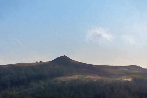 Peinture Numérique Une Vue Bamford Edge Donnant Sur Win Hill — Photo