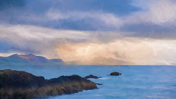 Pintura Digital Uma Vista Península Llyn Ynys Llanddwyn Anglesey Gales — Fotografia de Stock