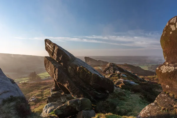 Beautiful Ramshaw Rocks Sunrise Ramshaw Rocks Peak District National Park — Stock Photo, Image