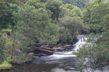 Afon Ogwen, Snowdonia Ulusal Parkı 'ndan akıyor..