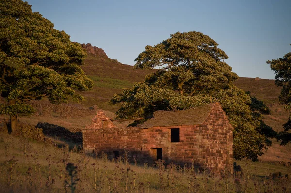 Sunet Roach End Roaches Staffordshire Peak District National Park — Stock Photo, Image