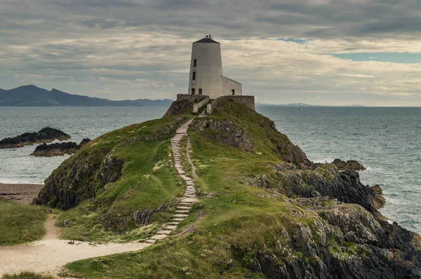 Llanddwyn Island Lighthouse Twr Mawr Ynys Llanddwyn Anglesey North Wales — Foto Stock