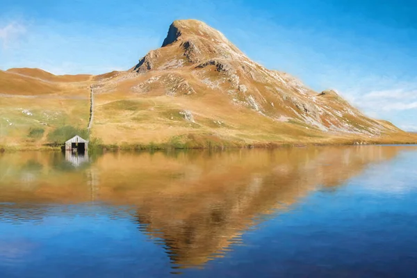 Ψηφιακή Ζωγραφική Του Βουνού Pared Cefn Hir Και Λίμνη Cregennan — Φωτογραφία Αρχείου