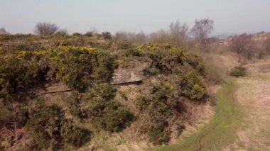 Park Hall Golf Parkı, Stoke-on-Trent. Tipik bir İngiliz parkının 4K insansız hava aracı görüntüsü. Nisan 2022.