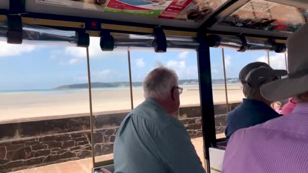 Helier Jersey June 2022 Old Age Pensioners Riding Petite Train — Vídeo de stock