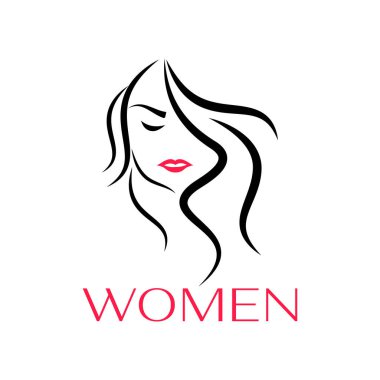 Minimalist logo tasarımı siluet çizgisi çizimi bir kadının tasarımı.