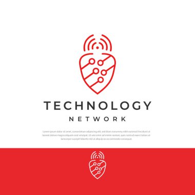 Logoyu sinyal teknolojisi ağ bağlantısına bağla. Sembol, simge, vektör, şablon