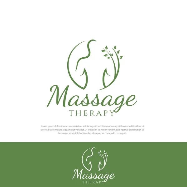 Woman Massage Therapy Logo Vector Illustration Massage Symbol — ストックベクタ