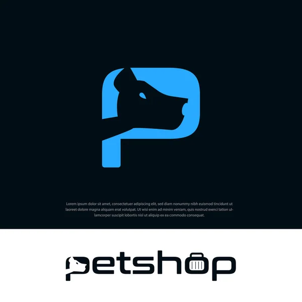 Tienda Mascotas Logo Word Sign Letter Can Used Pet Business — Vector de stock