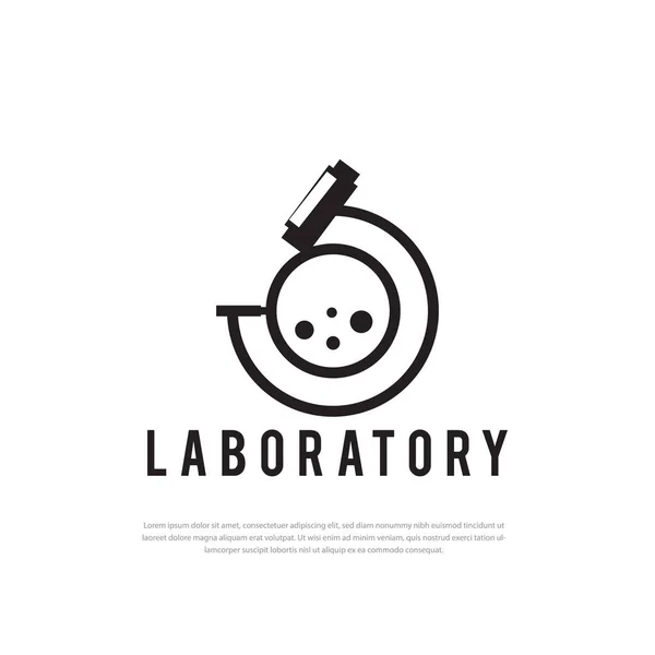 University Science Laboratory Microscope Template Logo Vector Illustration Isolated Flat — Vetor de Stock