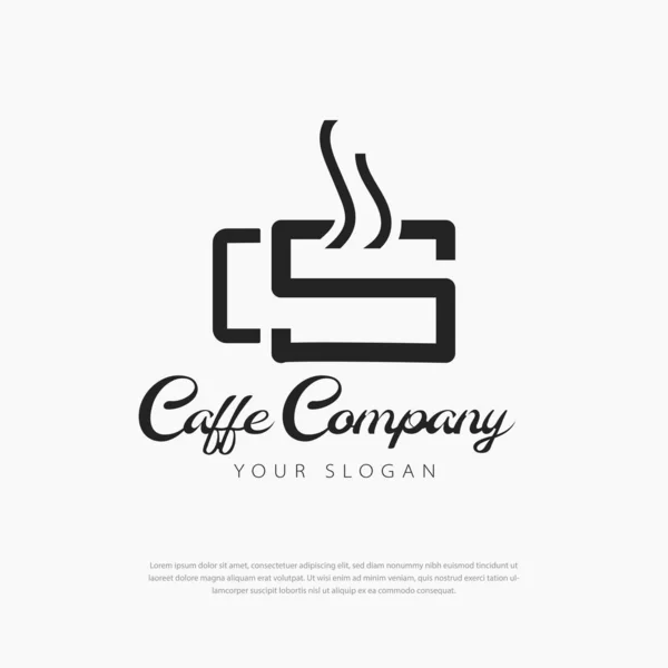 Astratto Lettera Caffè Tazza Logo Design Template Coffee Tazza Icona — Vettoriale Stock
