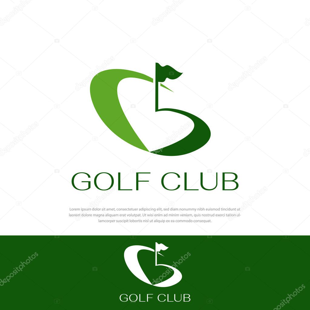 Golf club logo icon, abstract golf symbol shaped letter G
