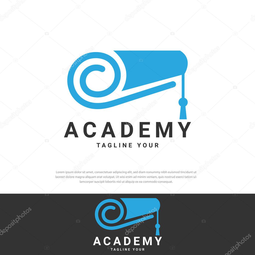 Graduation letter roll logo Unique vector design can be used by educational companies.symbol.icon,template,logo for your business