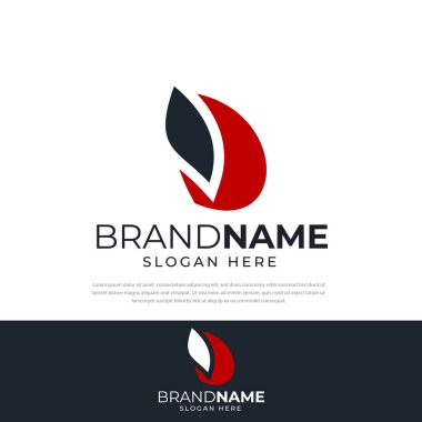 Kırmızı ve siyah harf D çizim logosu modern sembol D tasarım şablon simgesi