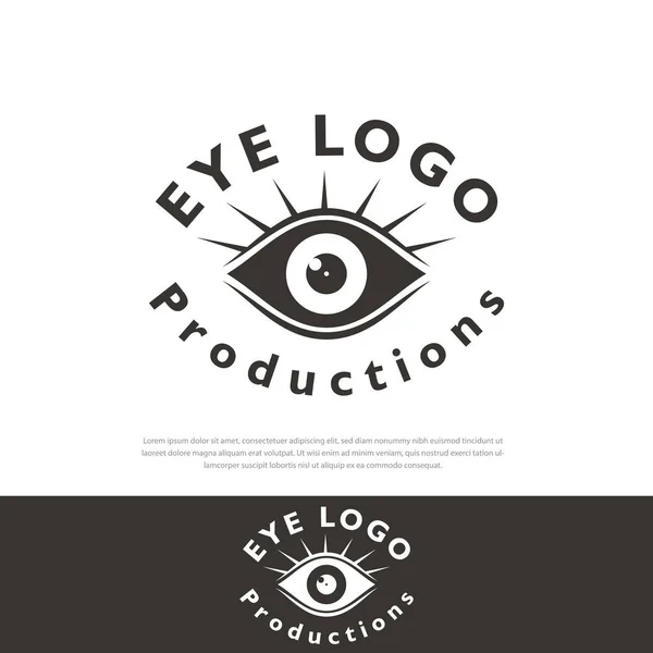Logo Oeil Doublure Noir Sur Fond Blanc Optique Modèle Symbole — Image vectorielle