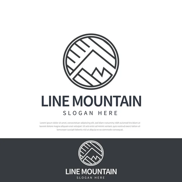 Modern Circle Mountain Line Vector Illustration Design Logo Simple Mountain — Wektor stockowy
