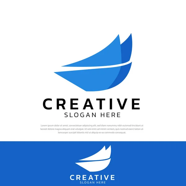 Blue Astratto Corporate Identity Design Logo Vettore Concetto Creativo Icona — Vettoriale Stock