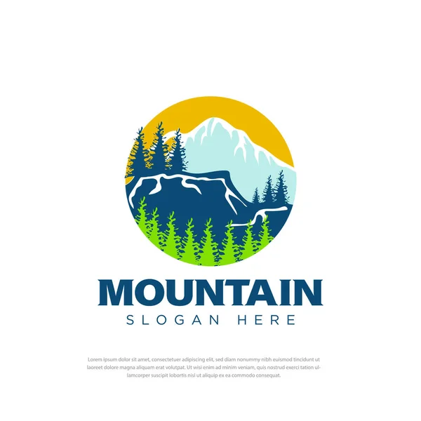Mountain Hill Illustration Outdoor Adventure Design Template Symbol — Wektor stockowy