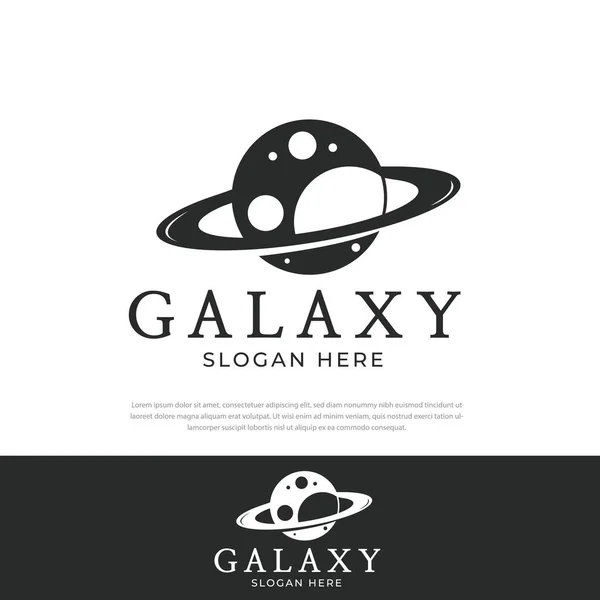 Modèle Conception Espace Logo Galaxy Planète Symbole Icône Illustration — Image vectorielle
