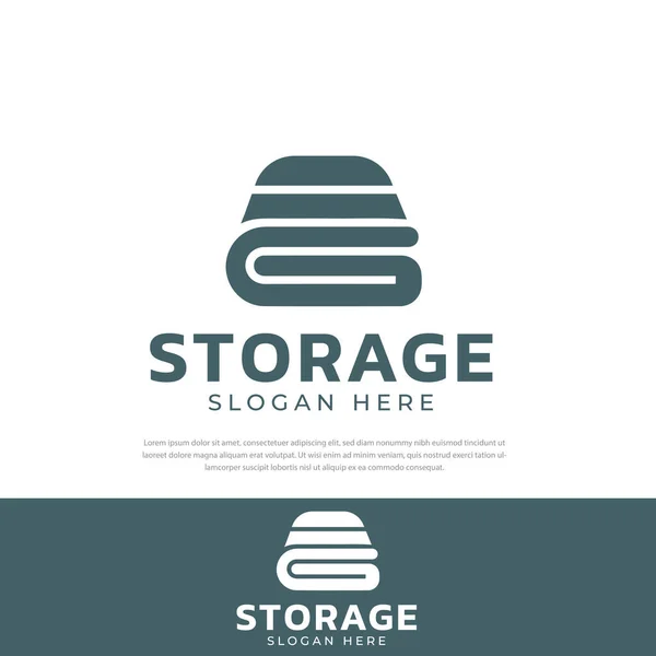 Alphabet Logo Storage Icon Symbol Design Template — Stock Vector
