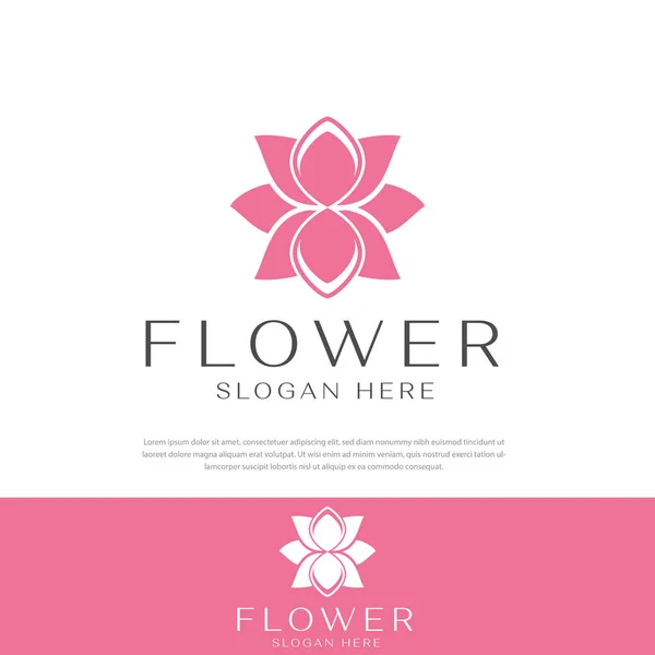 Beauty Abstract Lotus Flower Logo Vector Design Logotype Luxury Template — Stock vektor