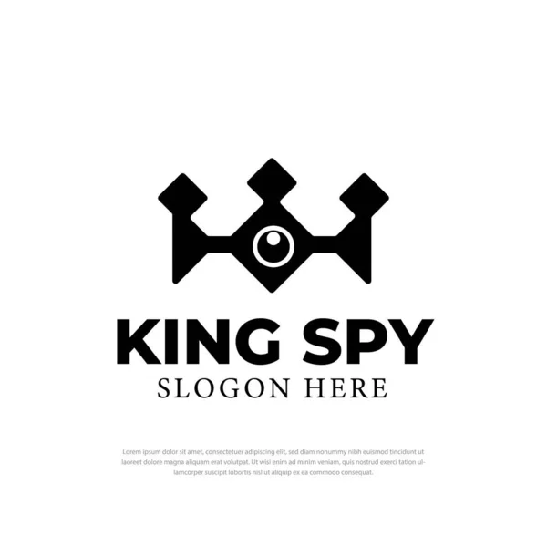 Crown Royal King Špionážní Logo Design Inspirace Vektor Symboly Ikony — Stockový vektor