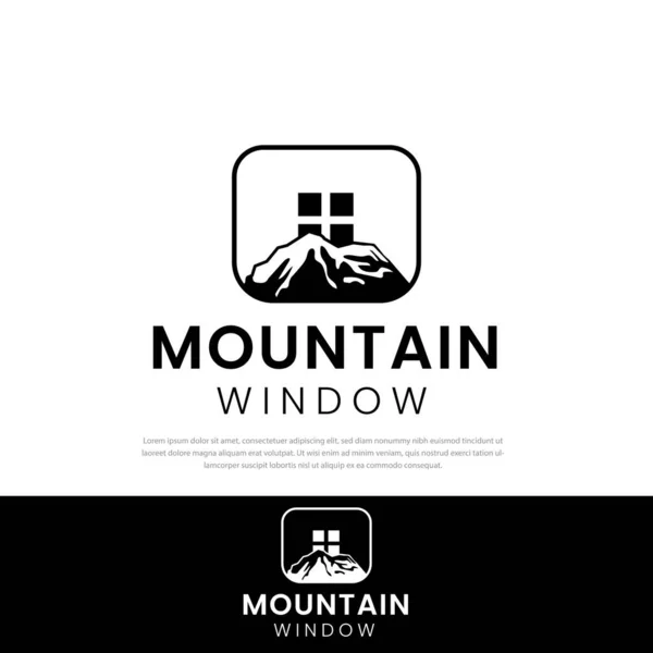 Mountain Window Abstract Logo Design Mountain Symbol Icon Design Template — Wektor stockowy