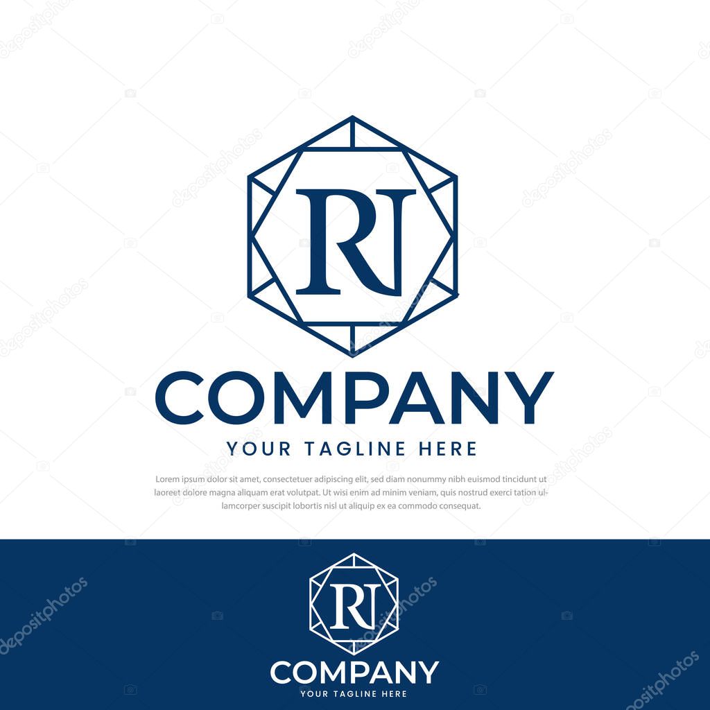 Plantilla de dise o de logotipo de vector hex gono, elementos de dise o ...