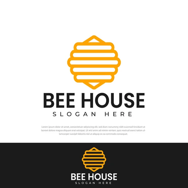Illustration Icône Modèle Vectoriel Conception Logo Bee House Abeille Maison — Image vectorielle