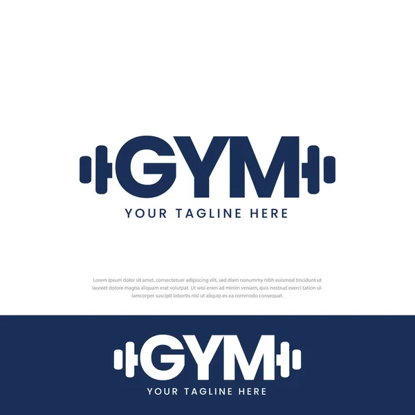 Gym Fitness Logo Barbell Symbol Design Template — Stock Vector