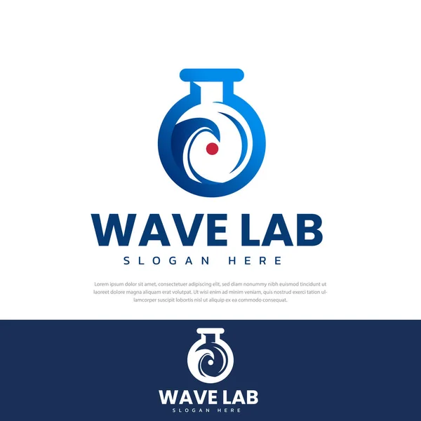 Ozean Welle Design Illustration Labor Logo Design Vorlage — Stockvektor