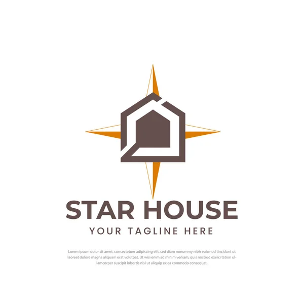 Шаблон Логотипа Дома Звезды — стоковый вектор
