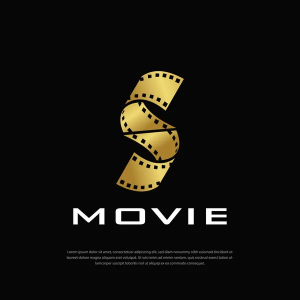 Золотое Абстрактное Письмо Логотип Негативной Видеозаписи Производства Фильма — стоковый вектор