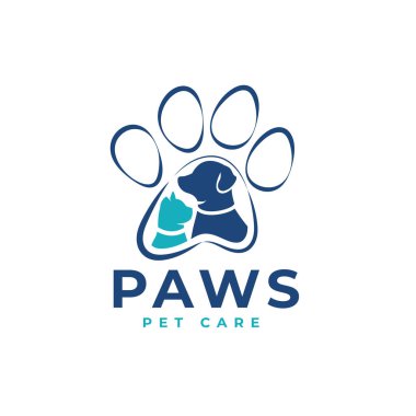 Pet ayak izleri tasarla. Köpek ya da kedi vektörü