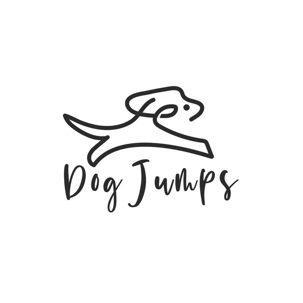 Köpek Logosu Atlama Çizgisi Tasarımı — Stok Vektör