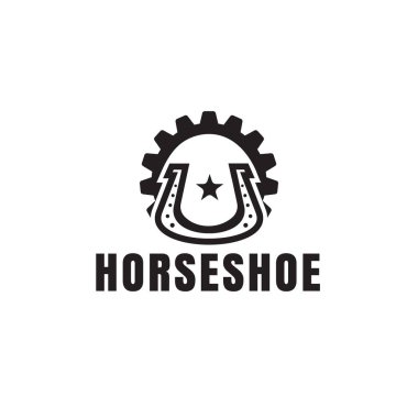 Country, Western, Cowboy, Farm için Horseshoe vektör logosu çizimi