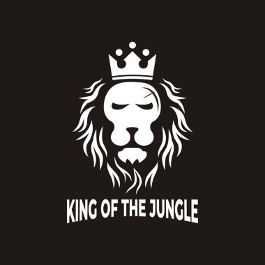 Lion Mascot design logo king crown, lion head.vector template