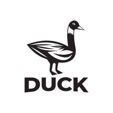 Duck logo vector illustration design template duck logo vector silhouette
