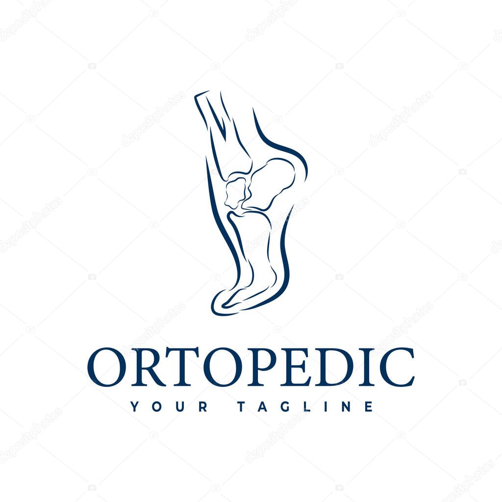 Bone health logo design concept for ankle joint.Orthopedic Logo