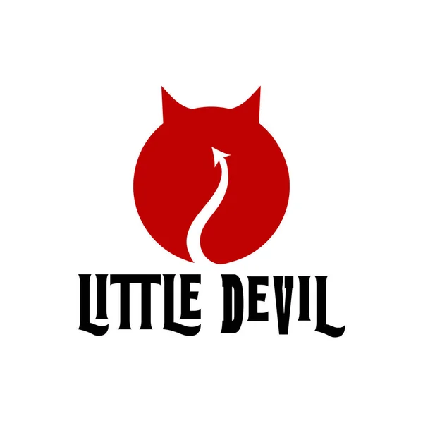 Logo Design Little Devil Icon Vector Flat Angry Devil Logo — Stock Vector