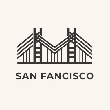 Vector design Illustration of San Francisco gate bridge famous building architecture bridge logo design.symbol,icon