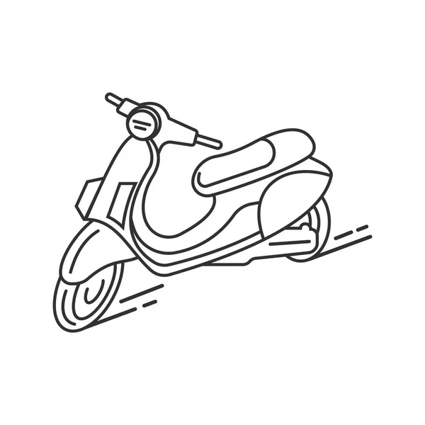 Linha Scooter Desenho Linha Reta Moto Com Design Minimalista Ícone — Vetor de Stock