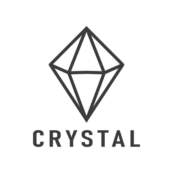 Векторный Дизайн Логотипа Crystal Logo Minimal Linear Style Creative Illustration — стоковый вектор