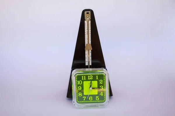 Imagem Relógio Mesa Metrônomo Referência Tampo Passagem Sua Medição — Fotografia de Stock
