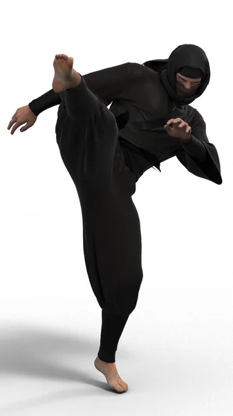 Siyah kimonolu ninja.