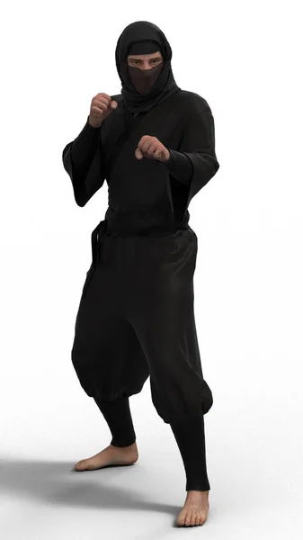 Siyah kimonolu ninja.