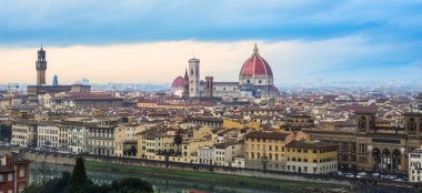Florence city panoramic view with the Old town, the Duomo cathedral and Palazzo Vecchio, Tuscany, Italy